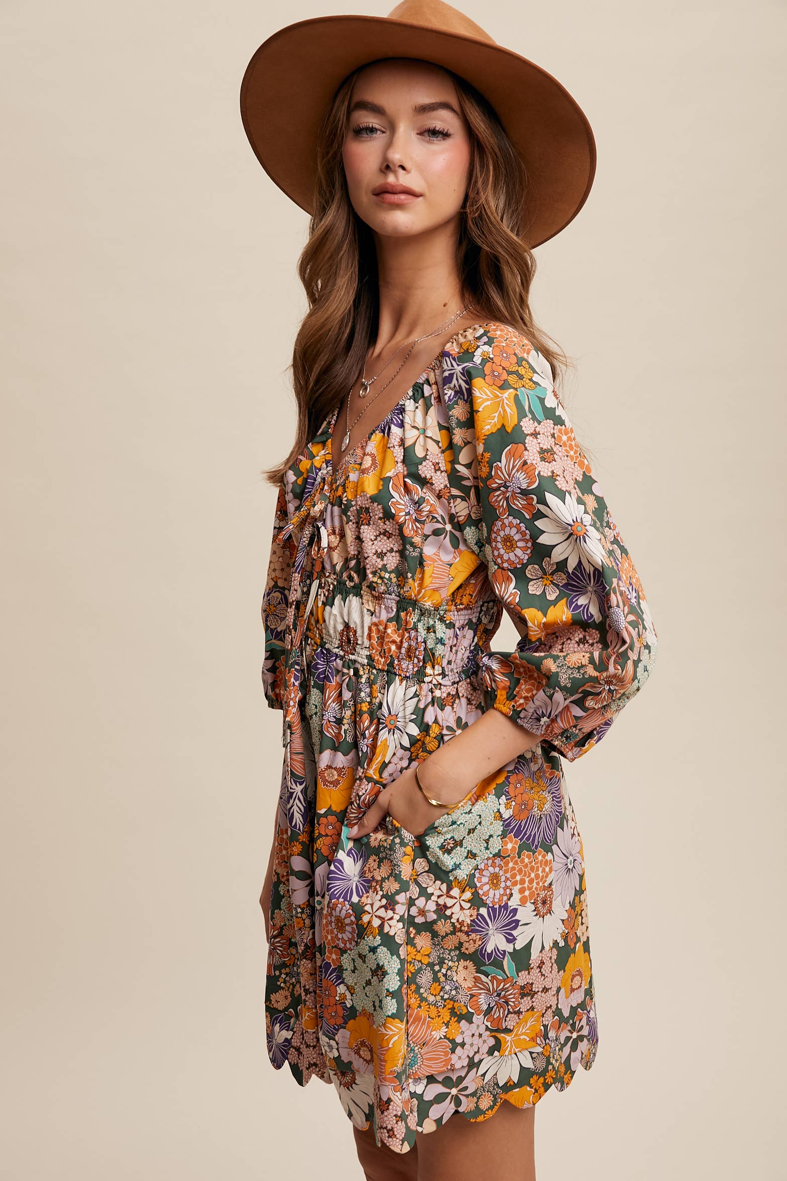 Floral Print Mini Dress