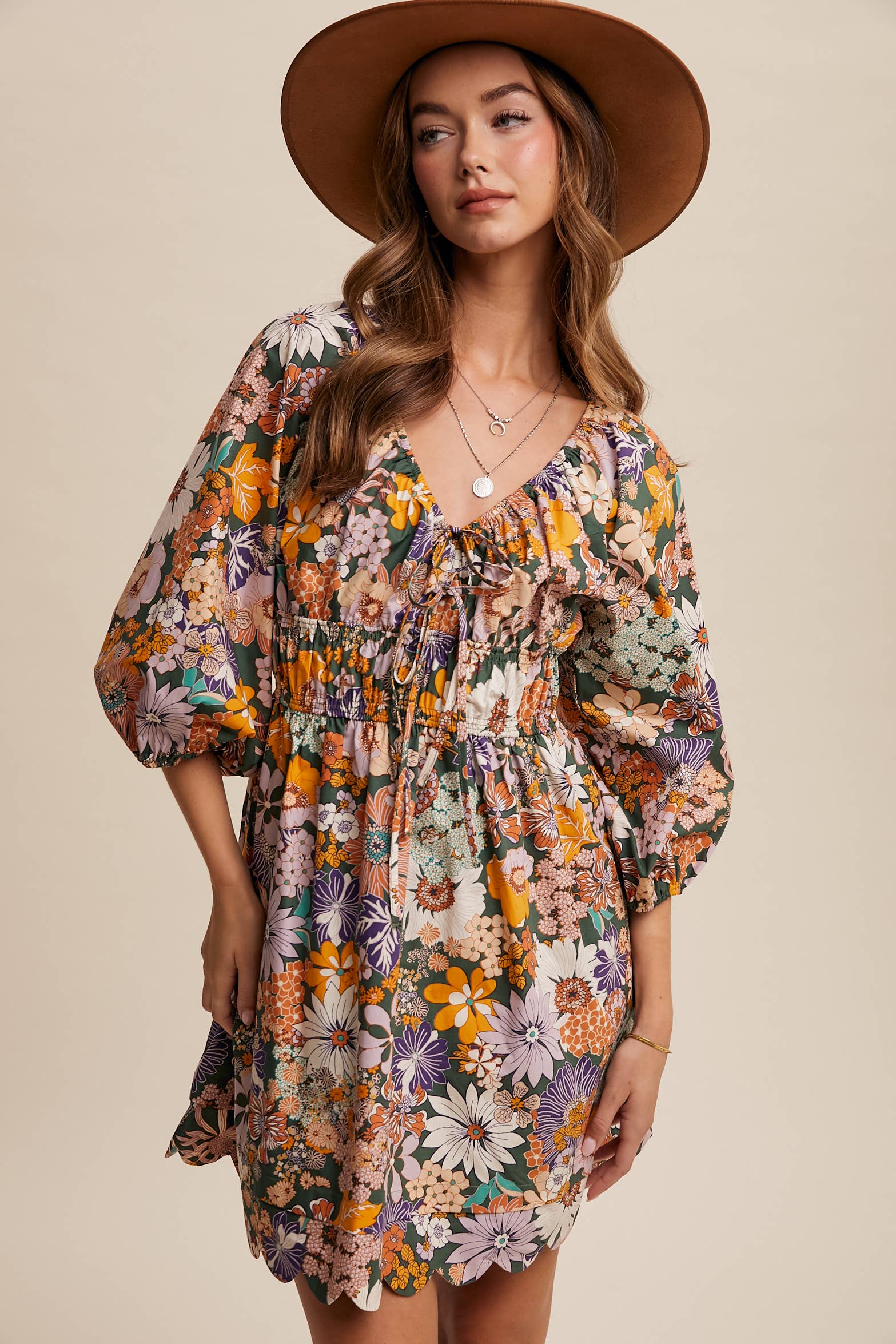 Floral Print Mini Dress