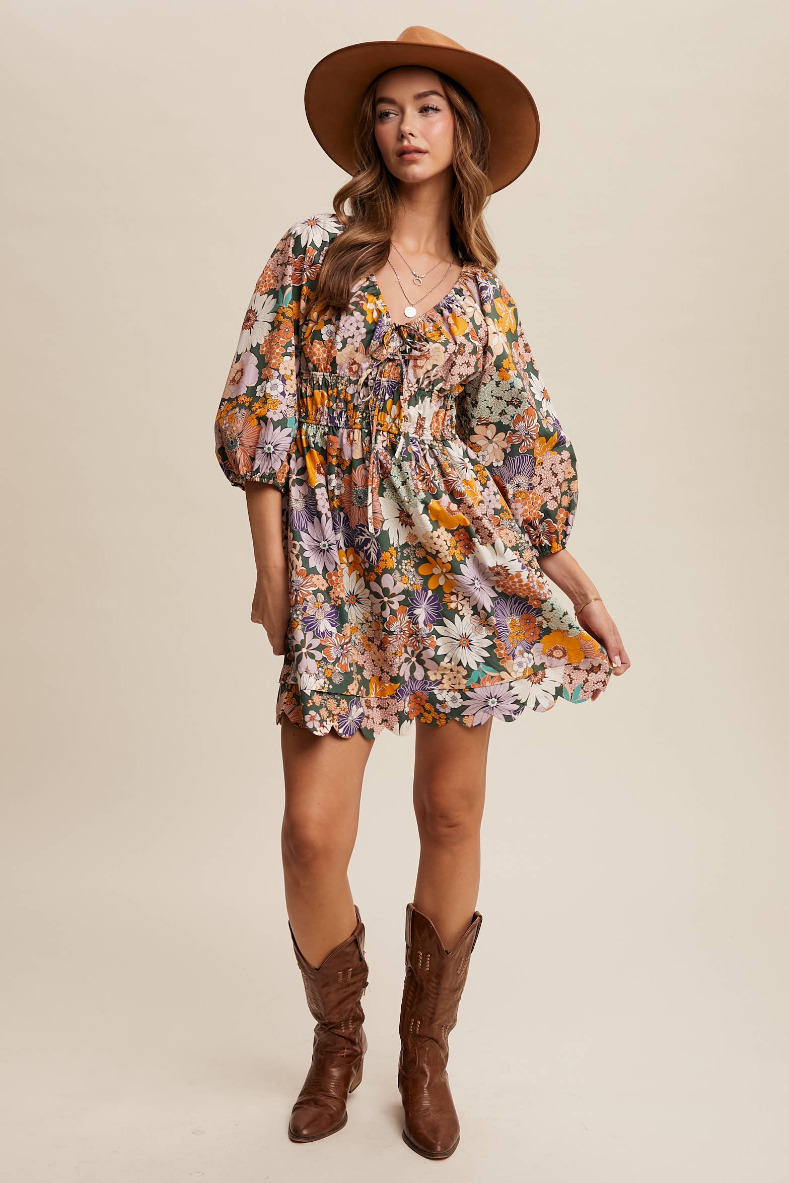 Floral Print Mini Dress