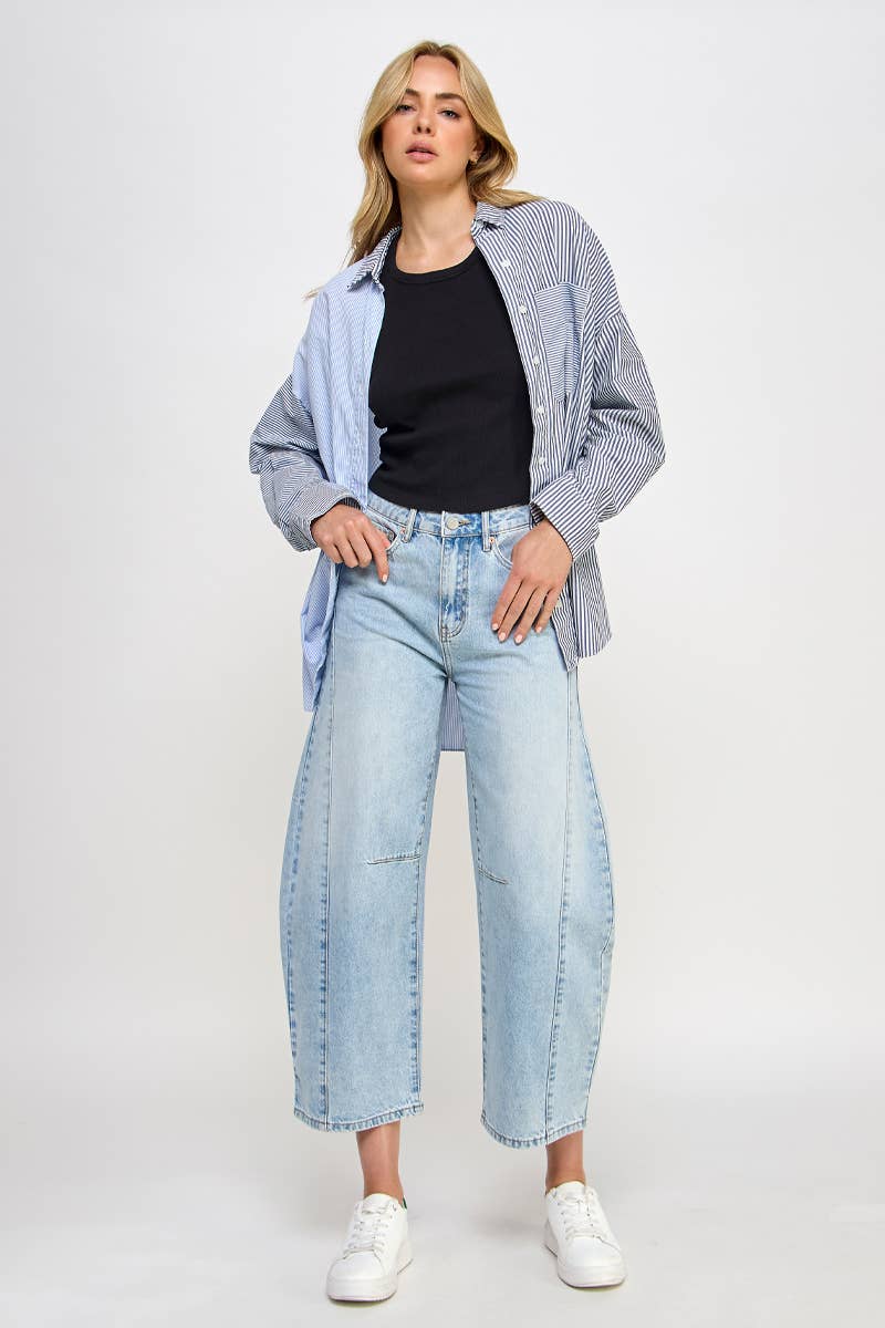 HIGH RISE BAGGY BARREL JEANS