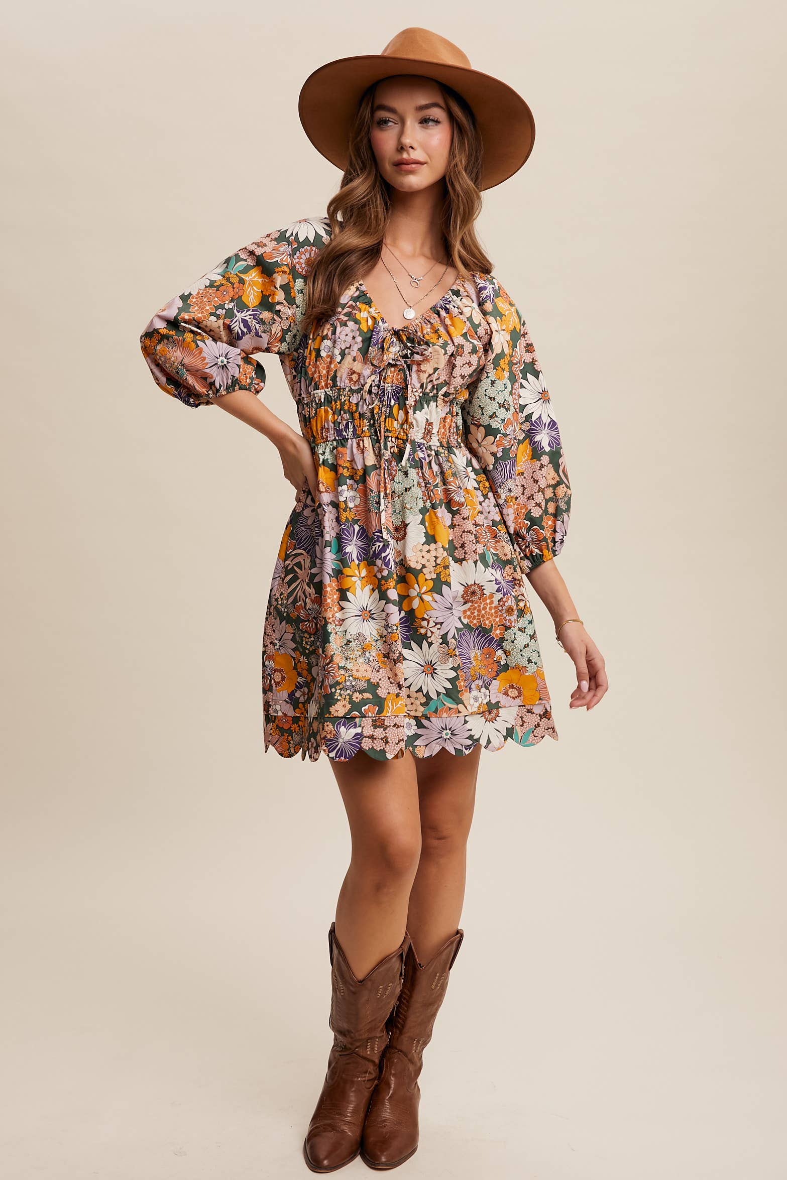 Floral Print Mini Dress