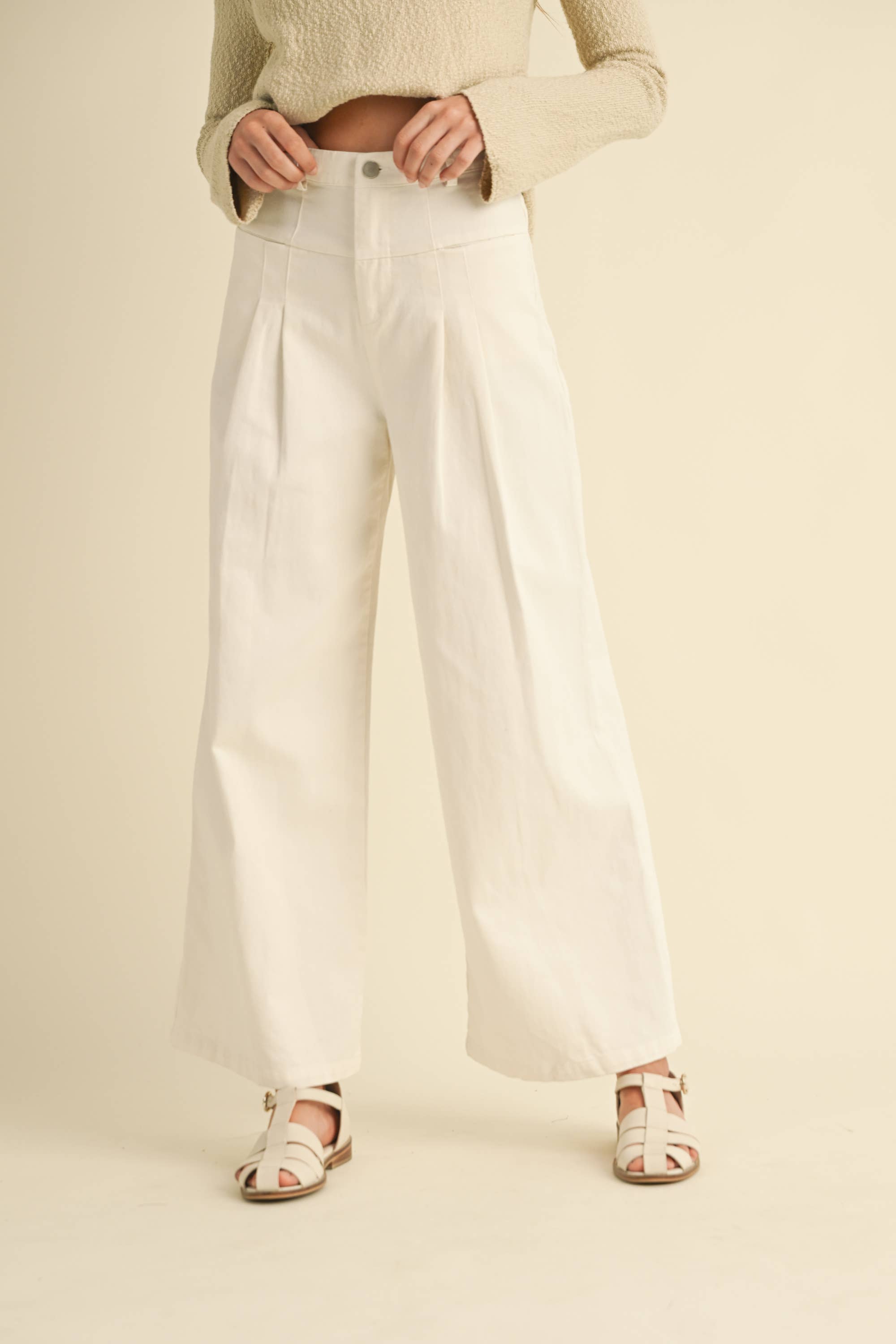 Cotton Wide Pants: White