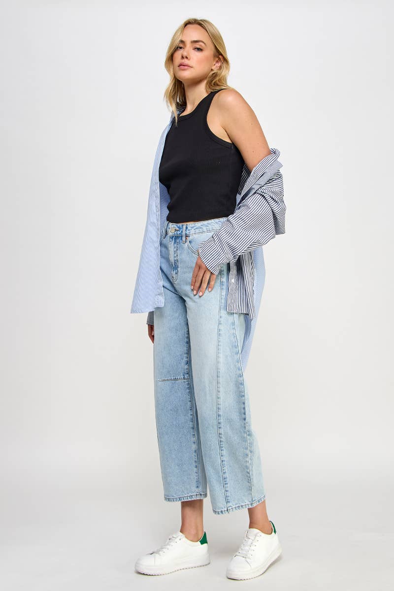 HIGH RISE BAGGY BARREL JEANS