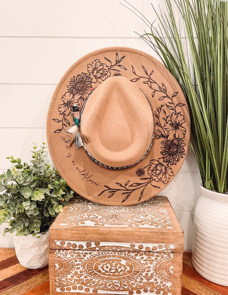 Engraved Floral Hat