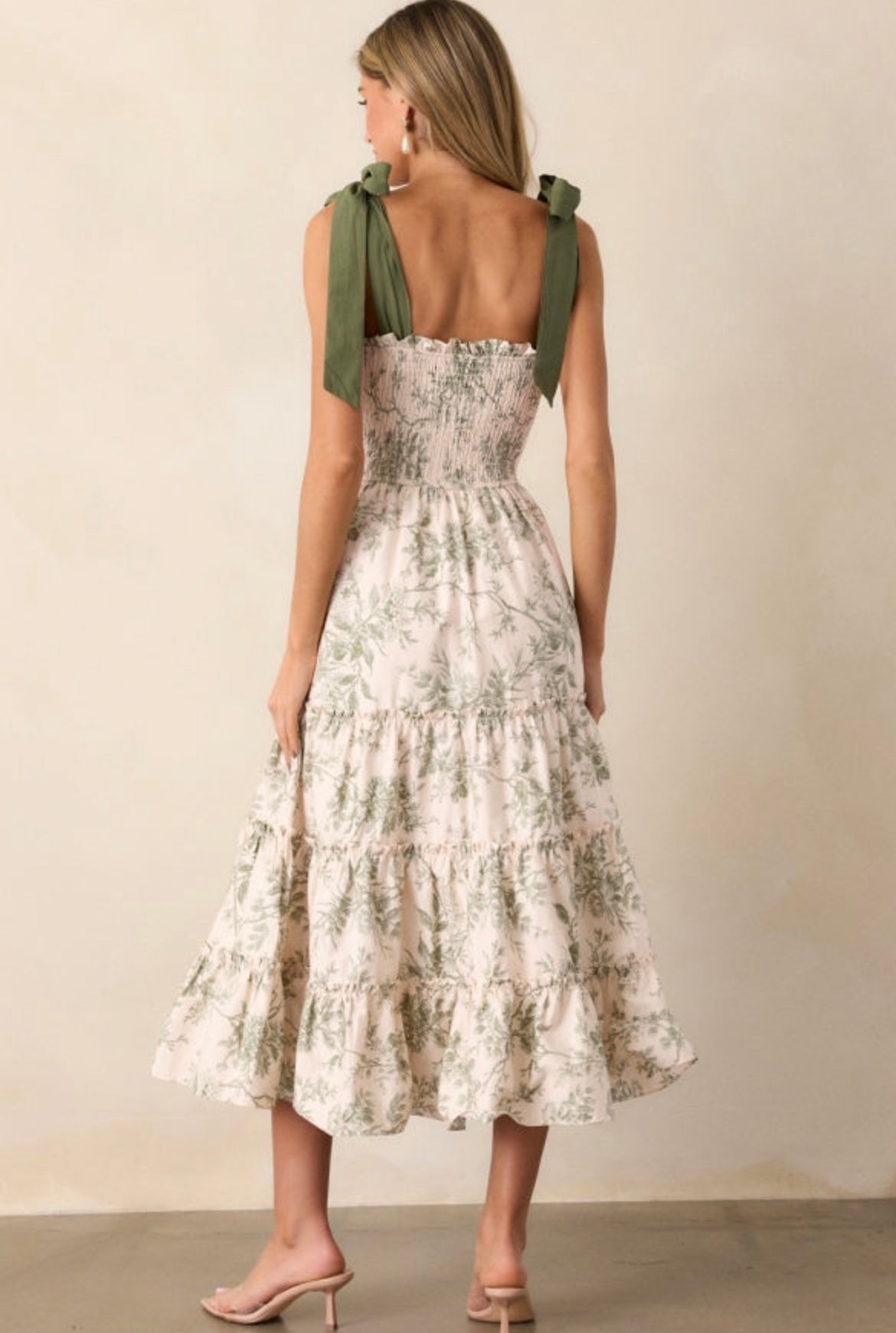 Green Floral Midi Dress