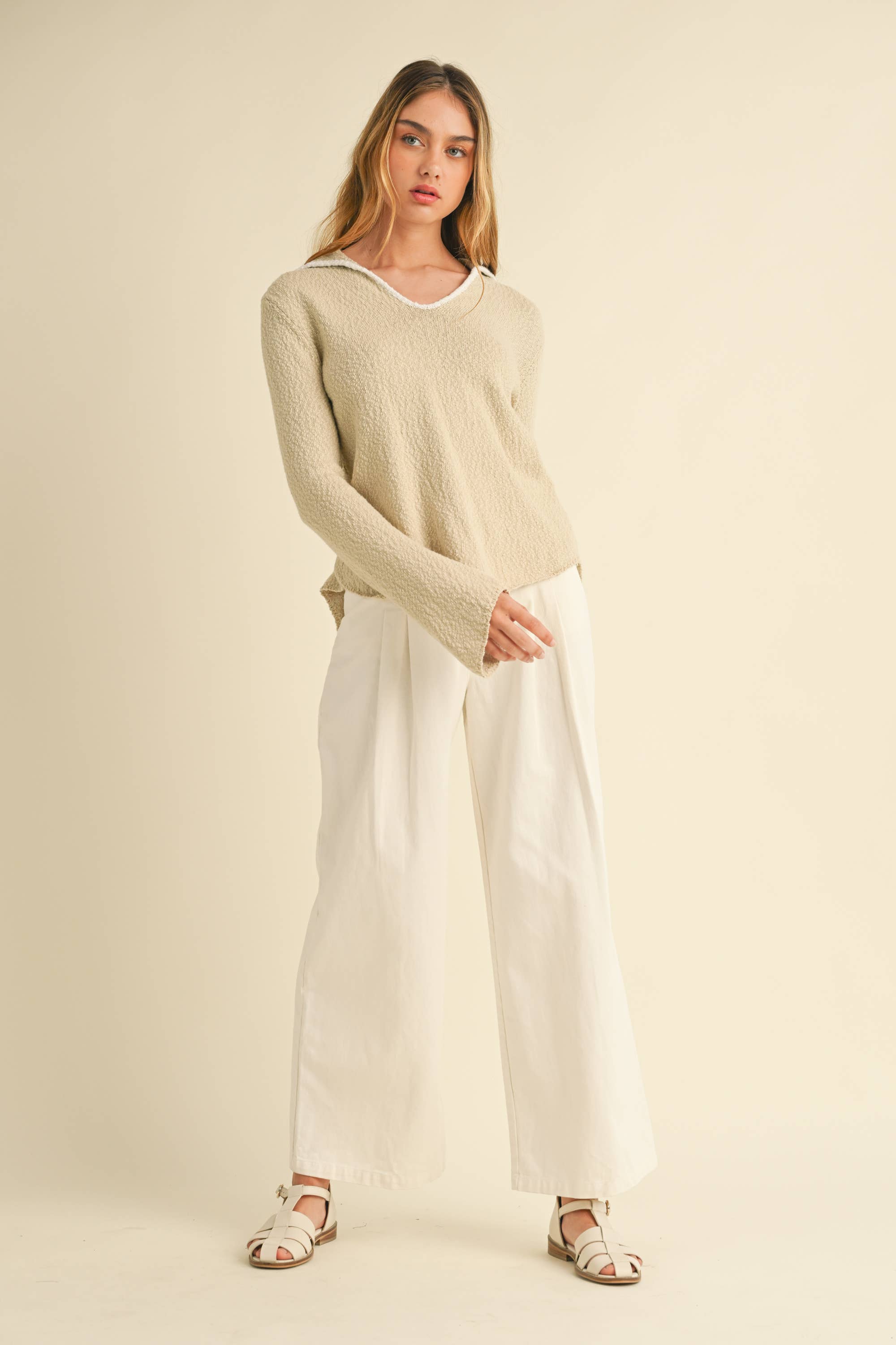 Cotton Wide Pants: White