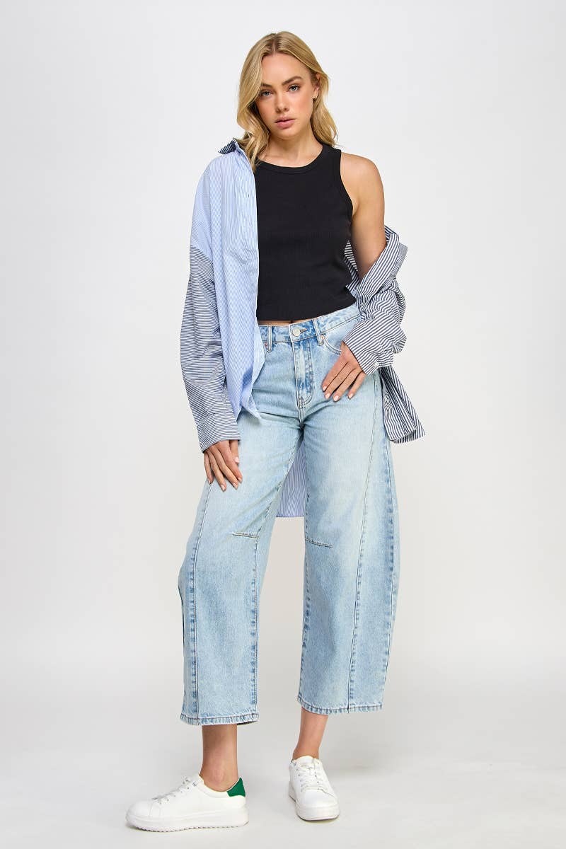 HIGH RISE BAGGY BARREL JEANS