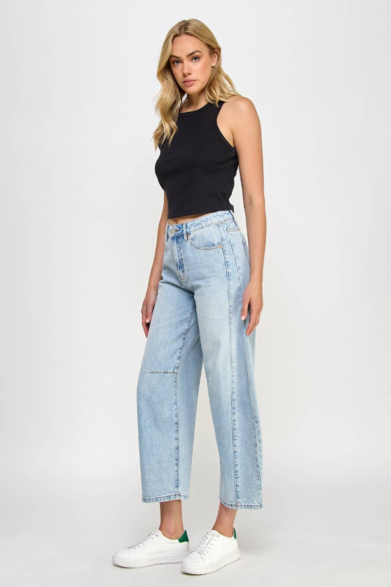 HIGH RISE BAGGY BARREL JEANS