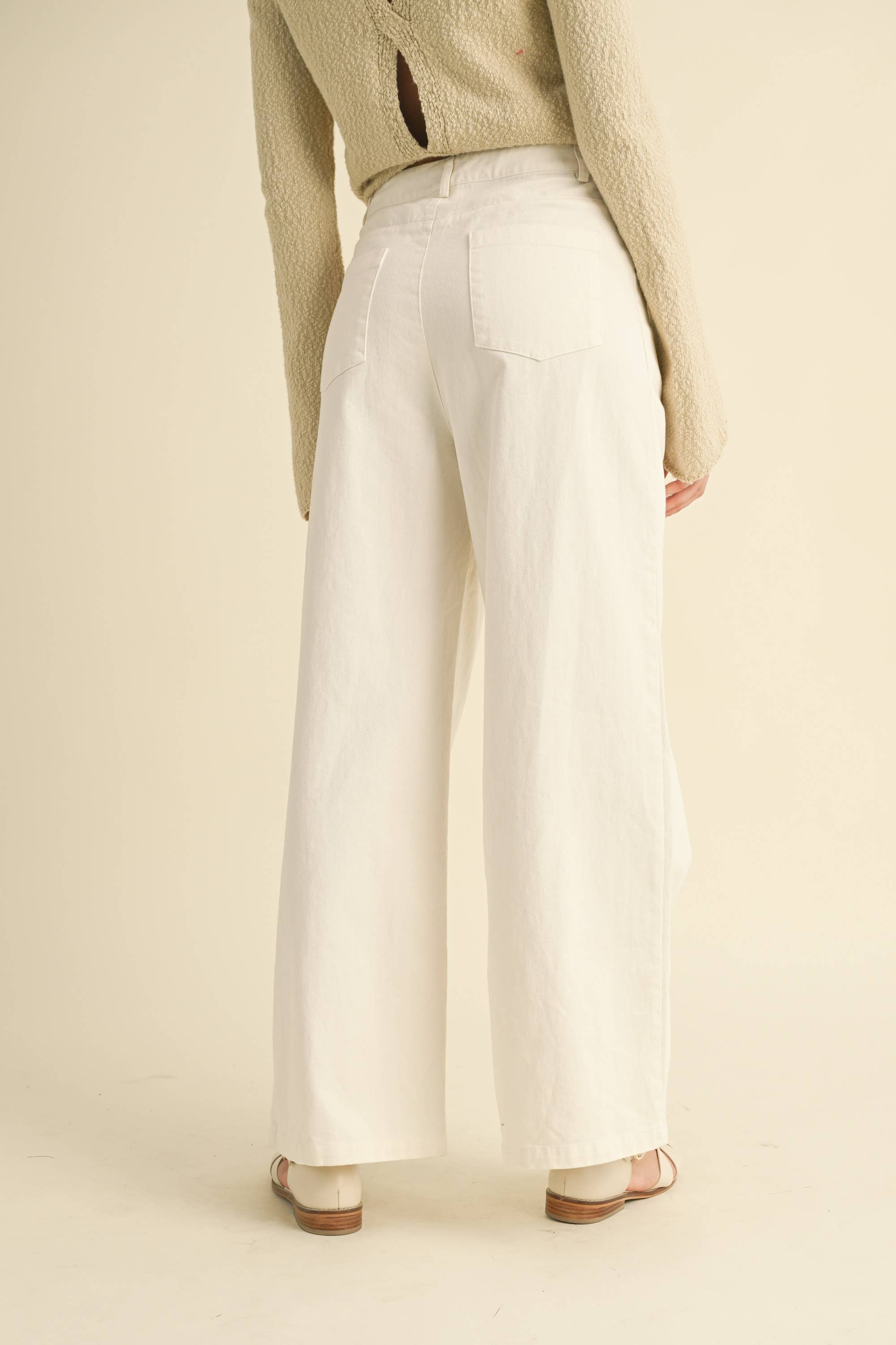 Cotton Wide Pants: White