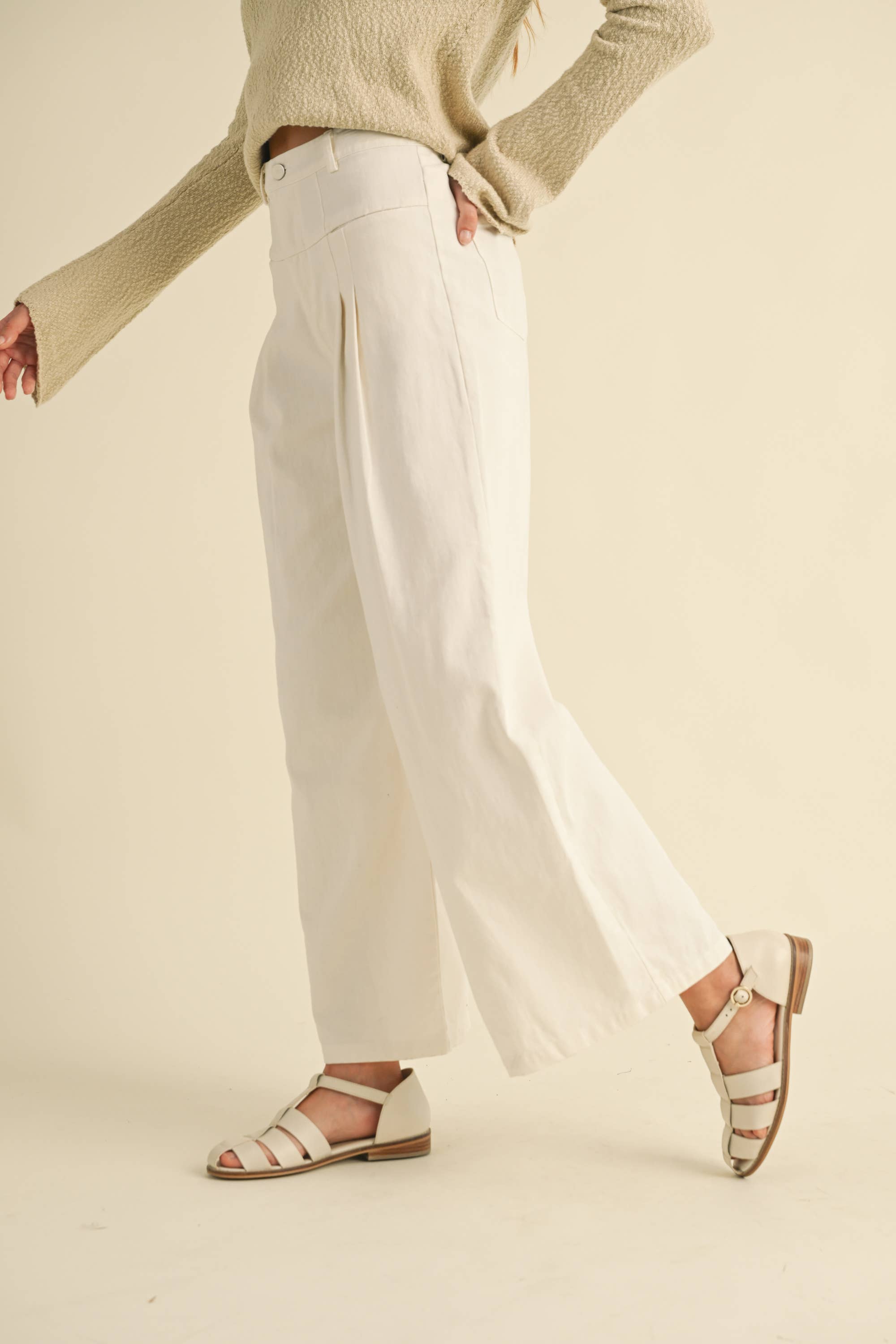 Cotton Wide Pants: White